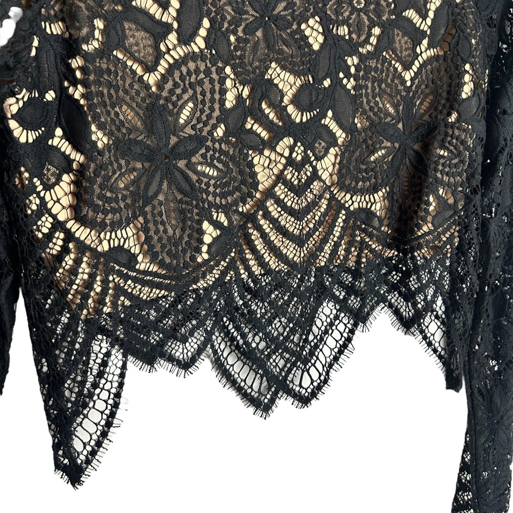 🌸 FOR LOVE & LEMONS “Guava” Black Lace Top 🌸 - Picture 7 of 9